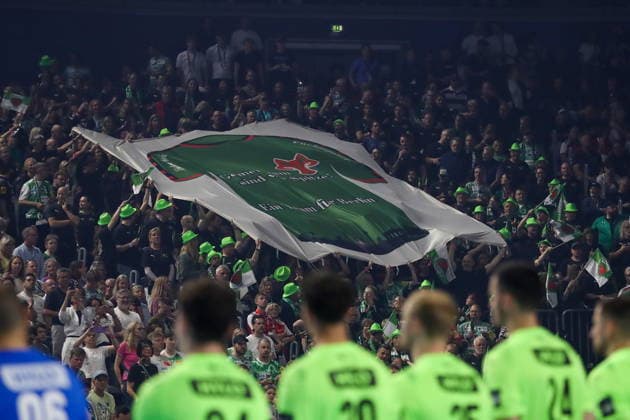 Cologne 13.06.2026. Pilka reczna EHF Liga Mistrzow sezon 2025 26 final4 mecz: SC Magdeburg - Fuchse Berlin --- Handball EHF Champions League season 2025 26 final4 match: SC Magdeburg - Fuchse Berlin nz kibice Fot. Kacper Staniec NEWSPIX.PL --- newspix.pl 