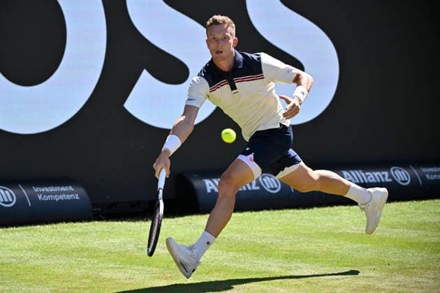 Jiri Lehecka (CZE) Aktion Tennis Herren BOSS Open ATP, Tennis Herren 250 Stuttgart 2026 Weissenhof BOSS Open ATP 250 Stuttgart 2026
