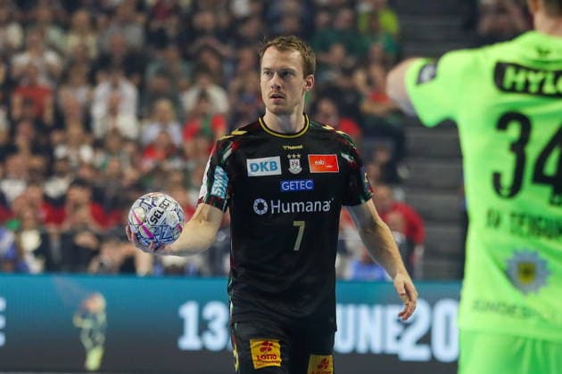 Cologne 13.06.2026. Pilka reczna EHF Liga Mistrzow sezon 2025 26 final4 mecz: SC Magdeburg - Fuchse Berlin --- Handball EHF Champions League season 2025 26 final4 match: SC Magdeburg - Fuchse Berlin nz Claar Felix Fot. Kacper Staniec NEWSPIX.PL --- newspix.pl 