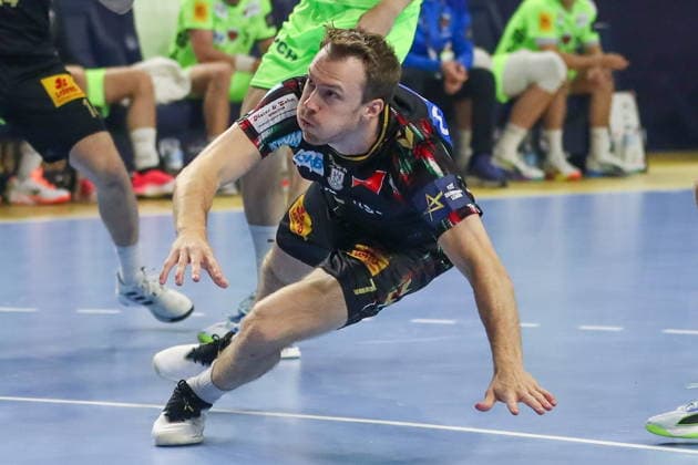 Cologne 13.06.2026. Pilka reczna EHF Liga Mistrzow sezon 2025 26 final4 mecz: SC Magdeburg - Fuchse Berlin --- Handball EHF Champions League season 2025 26 final4 match: SC Magdeburg - Fuchse Berlin nz Claar Felix Fot. Kacper Staniec NEWSPIX.PL --- newspix.pl 
