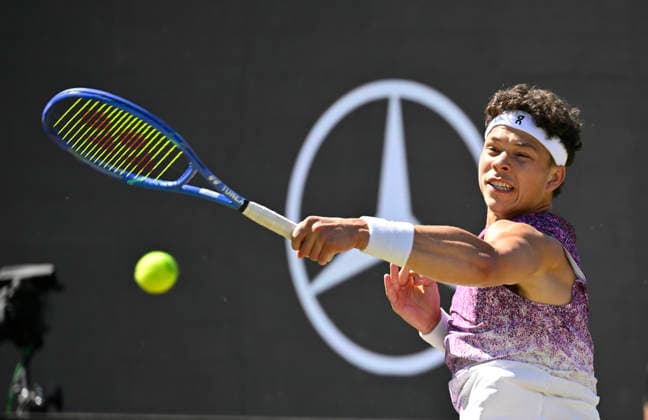 Ben Shelton (USA) Aktion Tennis Herren BOSS Open ATP, Tennis Herren 250 Stuttgart 2026 Weissenhof BOSS Open ATP 250 Stuttgart 2026