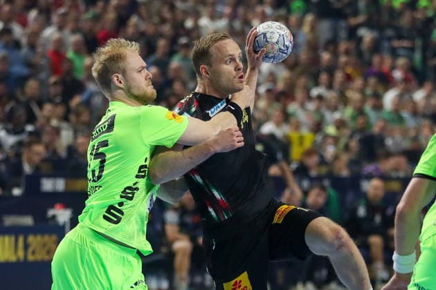 Cologne 13.06.2026. Pilka reczna EHF Liga Mistrzow sezon 2025 26 final4 mecz: SC Magdeburg - Fuchse Berlin --- Handball EHF Champions League season 2025 26 final4 match: SC Magdeburg - Fuchse Berlin nz Magnusson Omar Ingi Fot. Kacper Staniec NEWSPIX.PL --- newspix.pl 