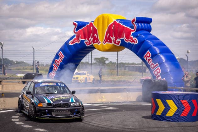 REPRO FREE *PRESS RELEASE NO REPRODUCTION FEE* EDITORIAL USE ONLY Red Bull Drift Pursuit, Mondello Park 13 6 2026 Four Irish drivers earned their shot on the pro stage of Red Bull Drift Masters at Mondello Park on Saturday, after standout performances in Red Bull Drift Pursuit. Ireland™s top amateur drifters secured coveted wildcard entries into Red Bull Drift Masters qualifying, lining up alongside some of the Ä™s biggest names for a chance to prove themselves at the highest level. Pictured in action during Red Bull Drift Pursuit at Mondello Park is winner Alex Butler from Dublin¨ Winner Alex Butler from Dublin 13 6 2026  Copyright: x INPHO RedxBullxContentxPool MorganxTreacyx MT2_4172