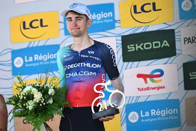 Tour Auvergne - Rhone-Alpes 2026 Stage 7 GRAND COLOMBIER, FRANCE - JUNE 13 : Seixas Paul (FRA) of Decathlon CMA CGM Team during stage 7 of the 78th edition of Tour Auvergne - Rhone-Alpes an UCI World Tour 2.UWT cycling road race stage for Men Elite of 133.6 km with start in La Bridoire and finish in Grand Colombier on June 13, 2026 in Grand Colombier, France, 13 06 2026 ( Motordriver Guy De Vuyst - Grand Colombier France  Copyright: xVincentxKalutx