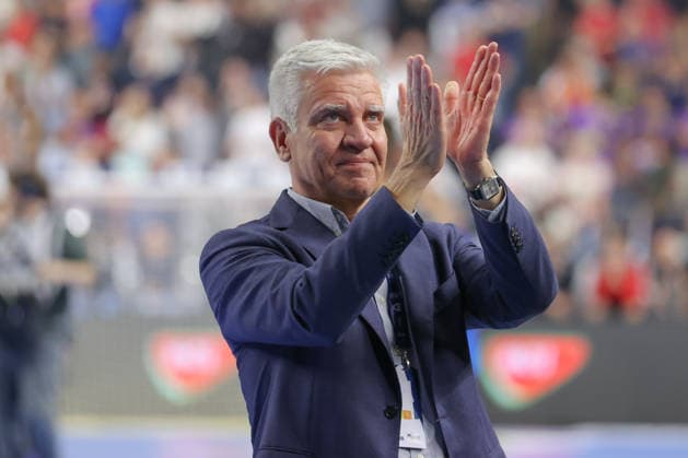 13.06.2026, xtgx, Handball, EHF Champions League Halbfinale, SC Magdeburg - Füchse Berlin v.l. Präsident Frank Steffel Jubel ueber den Sieg, Jubel nach Spielende Koeln