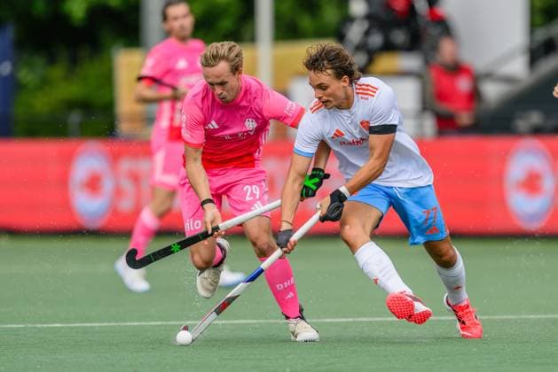 ROTTERDAM, 13-06-2026, HC Rotterdam, FIH Hockey Pro League Men, Season 2025-2026. Malte Hellwig and Floris Middendorp during the game Netherlands - Germany (1st match). Netherlands - Germany (1st match)  x204332165x Copyright: