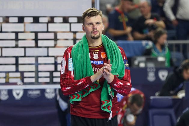13.06.2026, xgox, Handball - EHF Champions League Halbfinale SC Magdeburg - Füchse Berlin v.l. Sergey Hernandez Ferrer (Magdeburg, 1) enttaeuscht, schaut enttaeuscht, niedergeschlagen, disappointed Köln