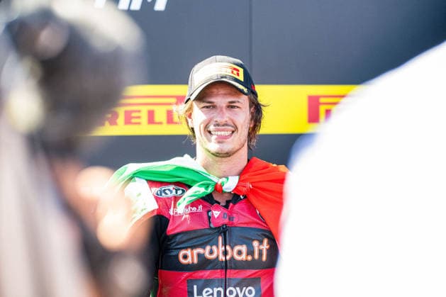 MOTORSPORTS - Superbike - Pirelli Emilia Romagna Round Photo by IPA ABACAPRESS.COM85646083 - Nicolo Bulega (ITA), winner of Race 1 of the SBK - SUPERBIKE Pirelli Emilia Romagna Round. At the Misano World Circuit Marco Simoncelli in Misano Adriatico, RN, Italy. On June 13, 2026. Italy Italy  Copyright: xIPAxSport ABACAx