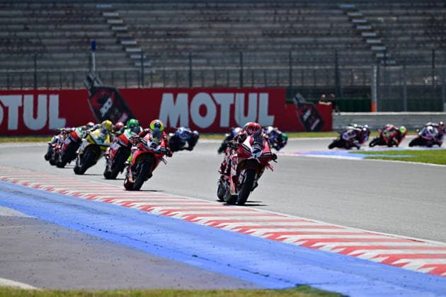 MOTORSPORTS - Superbike - Pirelli Emilia Romagna Round Photo by IPA ABACAPRESS.COM85646098 - First lap of Race 1 during the Pirelli Emilia Romagna Round, World Superbike (SBK) race in Italy, June 13, 2026 Italy Italy  Copyright: xIPAxSport ABACAx