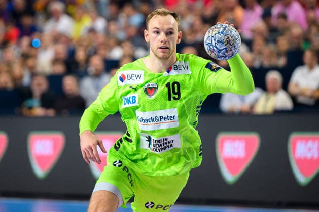 Koeln, Deutschland: Handball EHF CL Final 4 - Halbfinale - SC Magdeburg - Fuechse Berlin Mathias Gidsel (Berlin) Koeln Lanxess Arena Nordrhein-Westfalen Deutschland