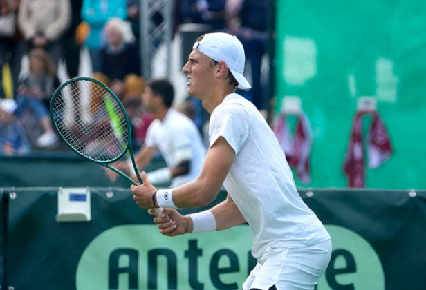 photo : Tom GENTZSCH (GER) gewinnt Tennis-Turnier Terra Wortmann Cup - Qualifikationsrunde - im Gerry Weber Sportpark in Halle Westfalen am Sa. 13.06.2026