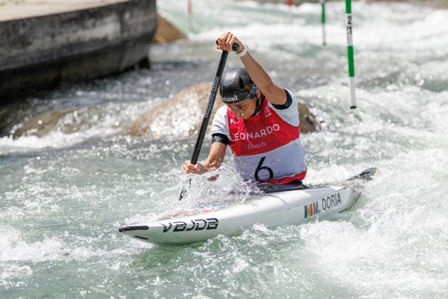 Monica Doria (AND) bei ICF CANOE SLALOM WORLD CUP, Kanusport, Frauen, Canadier, 2026, am 13.06.2026 in Augsburg, Eiskanal. Bayern Deutschland