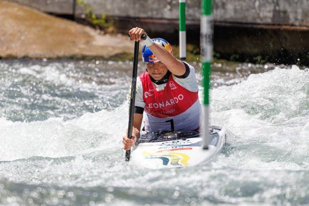Jessica Fox (AUS) bei ICF CANOE SLALOM WORLD CUP, Kanusport, Frauen, Canadier, 2026, am 13.06.2026 in Augsburg, Eiskanal. Bayern Deutschland