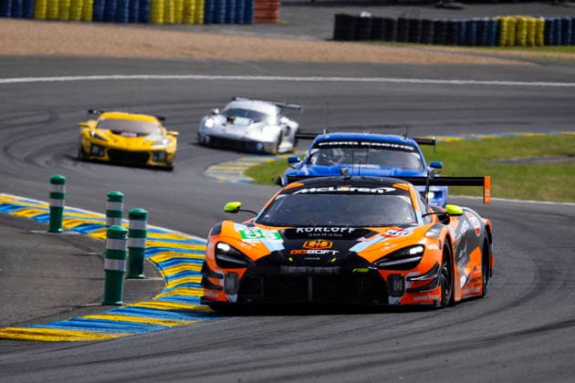 24 HEURES DU MANS 2026 - RACE - SATURDAY 58 WEST Alexander (swe), GEHRSITZ Finn (ger), GOETHE Benjamin (dnk), Garage 59, McLaren 720S LMGT3 Evo 58, LM GT3, action during the 24 Hours of Le Mans 2026, 3rd round of the 2026 FIA World Endurance Championship, on June 13, 2026 on the Circuit des 24 Heures du Mans in Le Mans, France - Le MansFrance  Copyright: xJULIENxDELFOSSEx