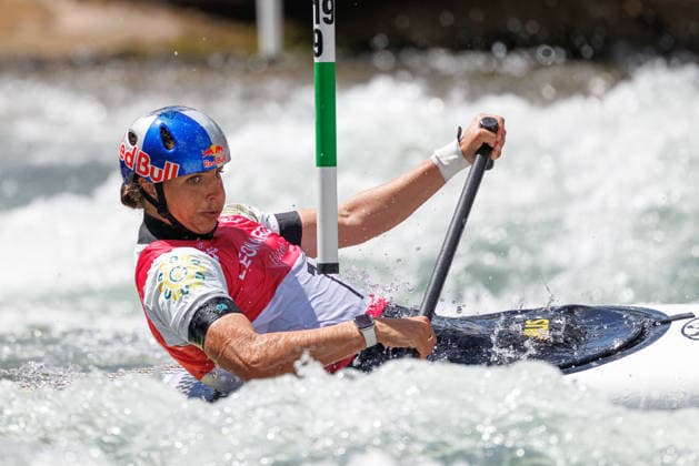 Jessica Fox (AUS) bei ICF CANOE SLALOM WORLD CUP, Kanusport, Frauen, Canadier, 2026, am 13.06.2026 in Augsburg, Eiskanal. Bayern Deutschland
