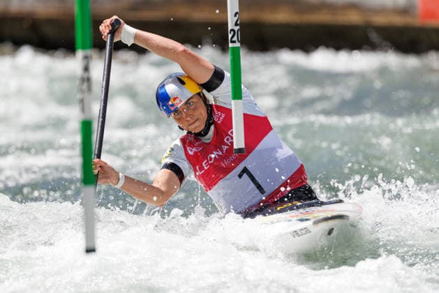 Jessica Fox (AUS) bei ICF CANOE SLALOM WORLD CUP, Kanusport, Frauen, Canadier, 2026, am 13.06.2026 in Augsburg, Eiskanal. Bayern Deutschland