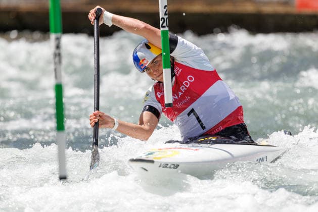 Jessica Fox (AUS) bei ICF CANOE SLALOM WORLD CUP, Kanusport, Frauen, Canadier, 2026, am 13.06.2026 in Augsburg, Eiskanal. Bayern Deutschland