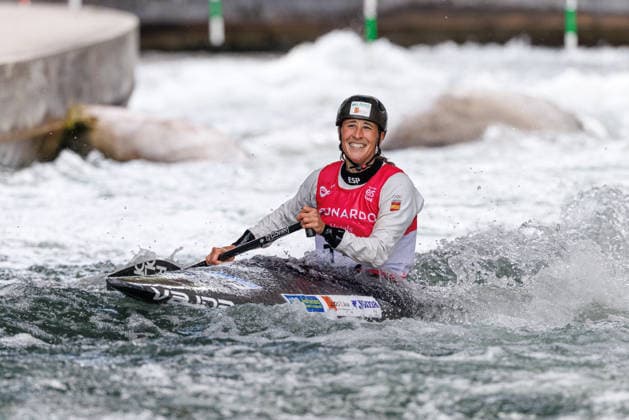 Nuria Vilarrubla (ESP) bei ICF CANOE SLALOM WORLD CUP, Kanusport, Frauen, Canadier, 2026, am 13.06.2026 in Augsburg, Eiskanal. Bayern Deutschland