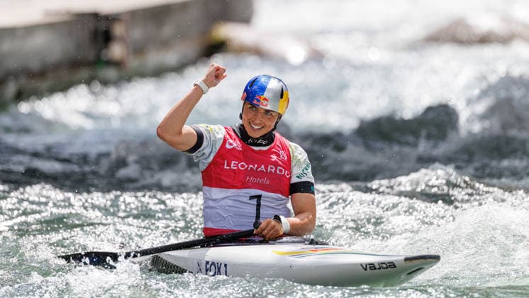 Jessica Fox (AUS) bei ICF CANOE SLALOM WORLD CUP, Kanusport, Frauen, Canadier, 2026, am 13.06.2026 in Augsburg, Eiskanal. Bayern Deutschland