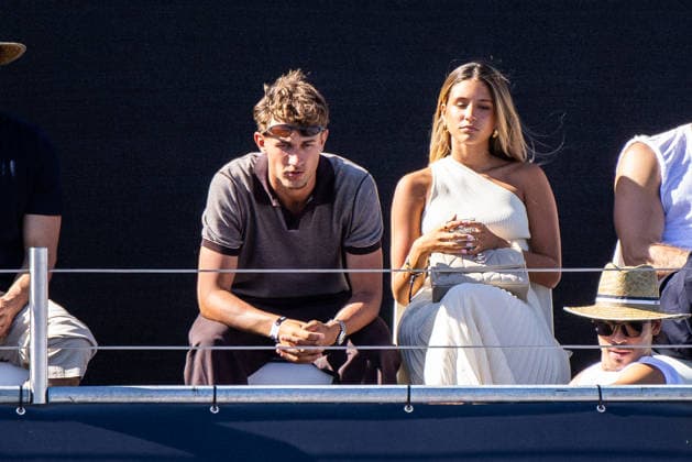 13.06.26 Boss Open Stuttgart Deutschland, Stuttgart, 13.06.2026, Tennis, Boss Open Stuttgart: v.l. Tom Bischof (Spieler FC Bayern München), Josefine Scholl (Freundin von Tom Bischof, Tochter von Mehmet Scholl).