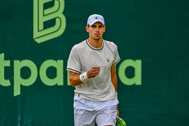 Petr Nouza (Tschechien) jubelt TERRA WORTMANN Open 2026, Tennis, ATP, Tennis Herren 500, Turnier, Qualifikation, 13.06.2026, TERRA WORTMANN Open 2026, Tennis, ATP 500, Turnier, Qualifikation, 13.06.2026 Halle