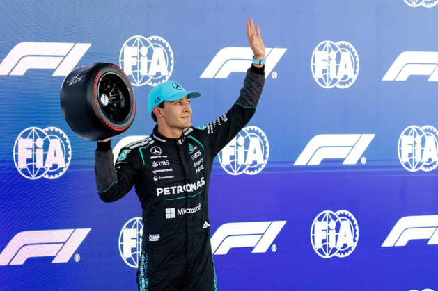 George Russell Pole Position Grand Prix von Barcelona-Catalunya (Mercedes-AMG Petronas F1 Team, Großbritannien, 63), ESP, Formel 1 Weltmeisterschaft, Grand Prix von Barcelona-Catalunya, Circuit de Barcelona-Catalunya, Qualifying Day, Saison 2026, 13.06.2026 ESP, Formel 1 Weltmeisterschaft, Grand Prix von Barcelona-Catalunya, Circuit de Barcelona-Catalunya, Qualifying Day, Saison 2026, 13.06.2026 Barcelona