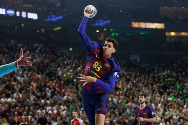 Ian BARRUFET FC Barcelona, Barca Barca, 83) erzielt ein Tor, Aktion, Torwurf GER, Aalborg Handbold vs. FC Barcelona, Handball, TruckScout24 EHF FINAL4 2026, Halbfinale, Spielzeit 2025 2026, 13.06.2026, GER, Aalborg Handbold vs. FC Barcelona, Handball, TruckScout24 EHF FINAL4 2026, Halbfinale, Spielzeit 2025 2026, 13.06.2026, Koeln