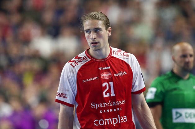 13.06.2025, xtgx, Handball, EHF Champions League Halbfinale, Aalborg Handbold - FC Barcelona, Barca v.l. Juri Knorr (Aalborg, 21) Portrait, Portraet, Einzelbild Koeln