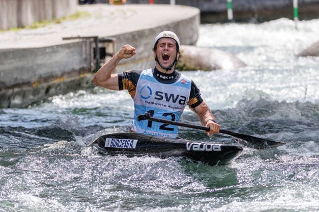 Adam Burgess (GBR) bei ICF CANOE SLALOM WORLD CUP, Kanusport, Männer, Canadier, 2026, am 13.06.2026 in Augsburg, Eiskanal. Bayern Deutschland