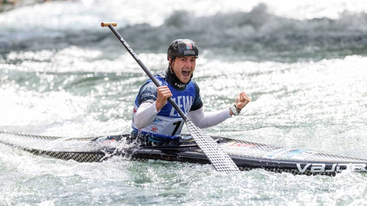 Raffaello Ivaldi (ITA) bei ICF CANOE SLALOM WORLD CUP, Kanusport, Männer, Canadier, 2026, am 13.06.2026 in Augsburg, Eiskanal. Bayern Deutschland