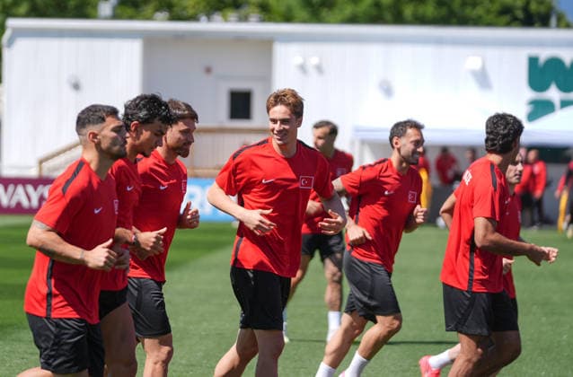 Ahead of Turkiye v Canada - 2026 FIFA World Cup, WM, Weltmeisterschaft, Fussball VANCOUVER, CANADA - JUNE 13: Turkish national football team are seen during the final training session ahead of their opening match against Australia in the 2026 FIFA World Cup, scheduled for tomorrow, in Vancouver, Canada on June 13, 2026.. Ercin Erturk Anadolu Vancouver Canada. Editorial use only. Please get in touch for any other usage.  Copyright: x2026xAnadoluxErcinxErturkx