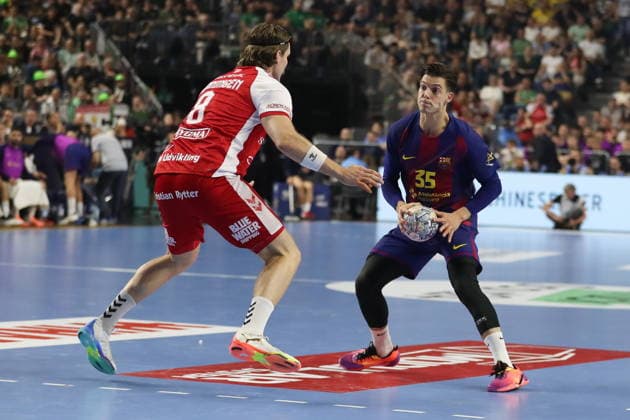 Cologne 13.06.2026. Pilka reczna EHF Liga Mistrzow sezon 2025 26 final4 mecz: Aalborg Handbold - Barca --- Handball EHF Champions League season 2025 26 final4 match: Aalborg Handbold - Barca nz Makuc Domen Fot. Kacper Staniec NEWSPIX.PL --- newspix.pl 