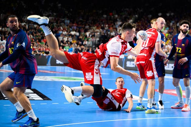 Koeln, Deutschland: Handball EHF CL Final 4 - Halbfinale - Aalborg Handbold - Barca Mads Hoxer Hangaard (Aalborg) Koeln Lanxess Arena Nordrhein-Westfalen Deutschland