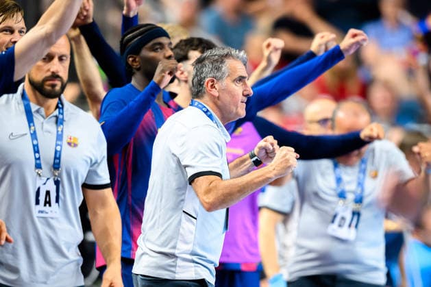 Koeln, Deutschland: Handball EHF CL Final 4 - Halbfinale - Aalborg Handbold - Barca Coach Carlos Ortega (Barcelona) Koeln Lanxess Arena Nordrhein-Westfalen Deutschland