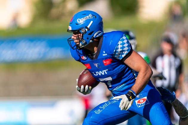 Gabriel Quigley (Allgaeu Comets, WR, 7) GER, Allgaeu Comets vs Straubing Spiders, American Football, GFL, Saison 2026, Week 06, 13.06.2026 GER, Allgaeu Comets vs Straubing Spiders, American Football, GFL, Saison 2026, Week 06, 13.06.2026 Kempten