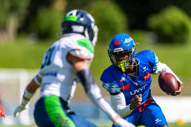 Chris Lipsey (Allgaeu Comets, RB DB, 1) GER, Allgaeu Comets vs Straubing Spiders, American Football, GFL, Saison 2026, Week 06, 13.06.2026 GER, Allgaeu Comets vs Straubing Spiders, American Football, GFL, Saison 2026, Week 06, 13.06.2026 Kempten
