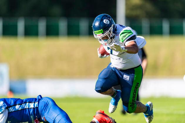 Anthony Green (WR, Straubing Spiders, 7) GER, Allgaeu Comets vs Straubing Spiders, American Football, GFL, Saison 2026, Week 06, 13.06.2026 GER, Allgaeu Comets vs Straubing Spiders, American Football, GFL, Saison 2026, Week 06, 13.06.2026 Kempten