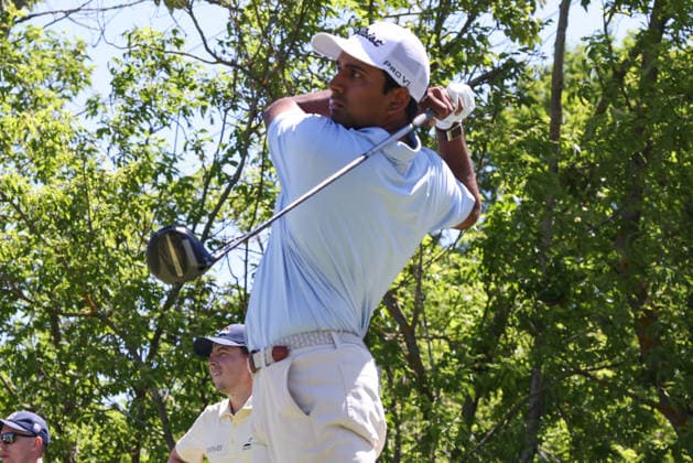 June 13, 2026: Sudarshan Yellamaraju of Canada tees off at the third hole during the RBC Canadian Open held at TPC Toronto at Osprey Valley in Caledon Ontario, Canada. CSM Caledon Canada - ZUMAc04_ 20260613_zma_c04_086 Copyright: xDanielxLeax