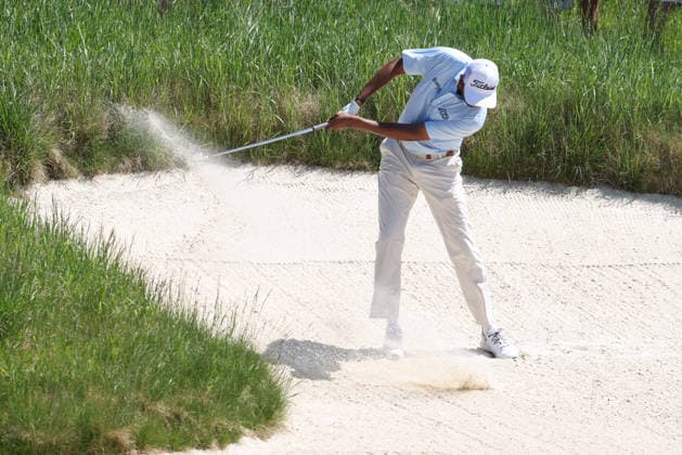 June 13, 2026: Sudarshan Yellamaraju of Canada plays out of a fairway bunker during the RBC Canadian Open held at TPC Toronto at Osprey Valley in Caledon Ontario, Canada. CSM Caledon Canada - ZUMAc04_ 20260613_zma_c04_087 Copyright: xDanielxLeax