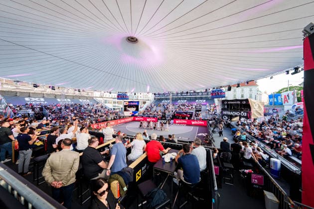 BASKETBALL - FIBA 3x3 World Tour VIENNA,AUSTRIA,13.JUN.26 - BASKETBALL - FIBA 3x3 World Tour. Image shows an overview of the A1 Arena.  GEPAxpictures xEdgarxEisner