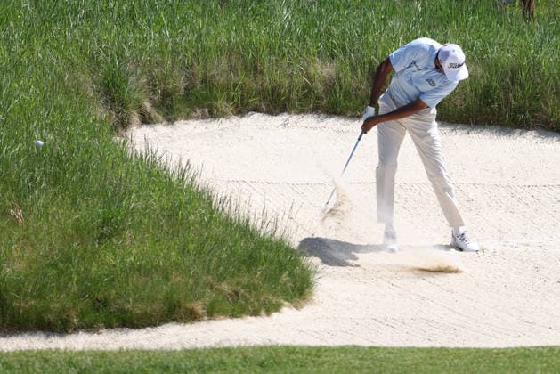 June 13, 2026: Sudarshan Yellamaraju of Canada plays out of a fairway bunker during the RBC Canadian Open held at TPC Toronto at Osprey Valley in Caledon Ontario, Canada. CSM PGA, Golf Herren 2026: RBC Canadian Open Jun 13  - ZUMAc04_ 20260613_zma_c04_095 Copyright: xDanielxLeax