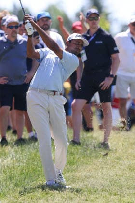 June 13, 2026: Sudarshan Yellamaraju of Canada hits out of the rough during the RBC Canadian Open held at TPC Toronto at Osprey Valley in Caledon Ontario, Canada. CSM PGA, Golf Herren 2026: RBC Canadian Open Jun 13  - ZUMAc04_ 20260613_zma_c04_097 Copyright: xDanielxLeax