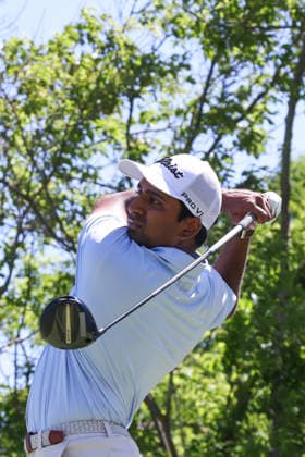 June 13, 2026: Sudarshan Yellamaraju of Canada tees off at the third hole during the RBC Canadian Open held at TPC Toronto at Osprey Valley in Caledon Ontario, Canada. CSM Caledon Canada - ZUMAc04_ 20260613_zma_c04_098 Copyright: xDanielxLeax