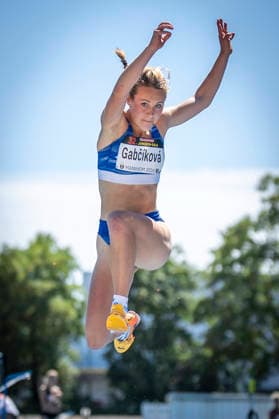 MANNHEIM, GERMANY - JUNE 13, 2026 : Nela Gabcikova (SVK Slovakia) competing in the women’s triple jump during the Juniorengala 2026 at Michael-Hoffmann-Stadion on June 13, 2026 in Mannheim, Germany. Baden-Wuerttemberg Germany Copyright: xAxelxKohringx