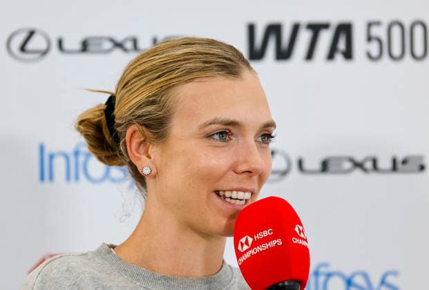 RECORD DATE NOT STATED 13th June 2026; HSBC Championships, Queens Club, West Kensington, London, England; HSBC Championships Tennis, Day Four; Katie Boulter (GBR) at post match press conference, PK, Pressekonferenz HongboxChen
