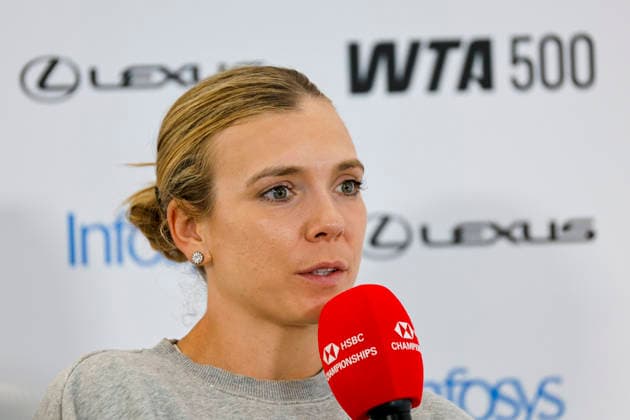 RECORD DATE NOT STATED 13th June 2026; HSBC Championships, Queens Club, West Kensington, London, England; HSBC Championships Tennis, Day Four; Katie Boulter (GBR) at post match press conference, PK, Pressekonferenz HongboxChen