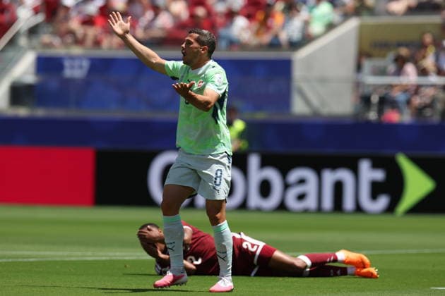FIFA World Cup, WM, Weltmeisterschaft, Fussball 2026 - Group B - Qatar vs Switzerland Remo Freuler of Switzerland reacts during the FIFA World Cup 2026 group stage match Qatar against Switzerland, in San Francisco, USA, 13 June 2026. SAN FRANCISCO United States  Copyright: xBENJAMINxFANJOYx