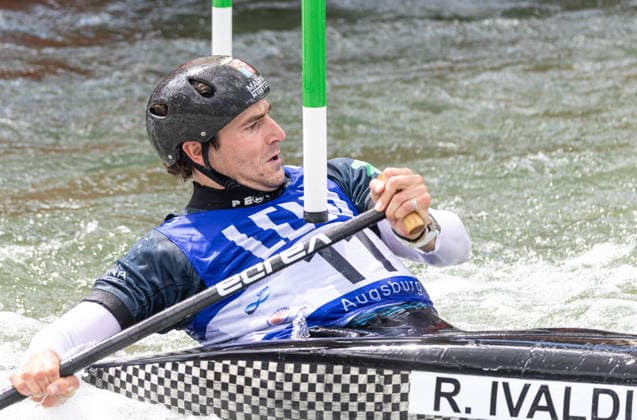 Raffaello Ivaldi (ITA), Einer Canadier, C1, Männer; ICF Kanu Slalom Weltcup 2026 Eiskanal Augsburg