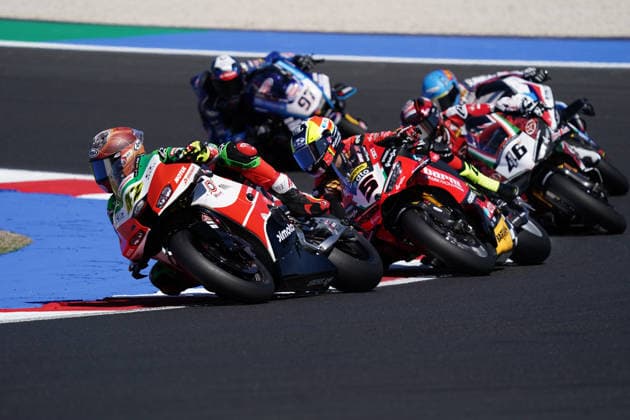 Foto Costanza Benvenuti LaPresse 13.06.2026 - Motociclismo-2026-Motul FIM Superbike World Championship, WM, Weltmeisterschaft Round 07-Pirelli Emilia-Romagna Round-Misano World Circuit Marco Simoncelli - GARA 1 nella foto: AXEL BASSANI-BIMOTA Photo Costanza Benvenuti LaPresse 2026 13 June Sport-Motorcycling - 2026 - Motul FIM Superbike World Championship-Round 07-Pirelli Emilia-Romagna Round-Misano World Circuit Marco Simoncelli - RACE 1 in the photo: AXEL BASSANI-BIMOTA  Copyright: xCostanzaxBenvenutix-xLaPressex