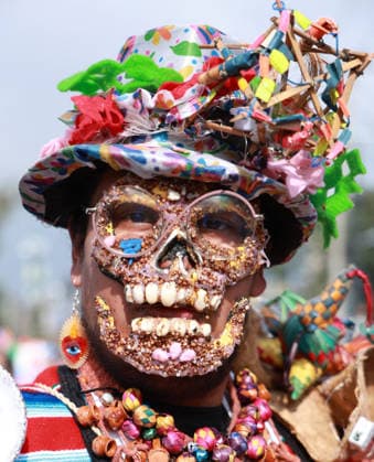 MEXICO CITY, MEXICO - JUNE 11: A fan of Mexico wearing Day of the Dead themed attire before the FIFA World Cup, WM, Weltmeisterschaft, Fussball 2026 Group A match between Mexico and South Africa at Mexico City Stadium on June 11, 2026 in Mexico City, Mexico.  Copyright: xMBxMediax